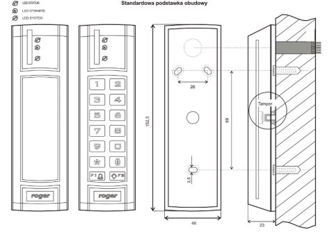 Czytnik zbliżeniowy ROGER PRT12MF-DES