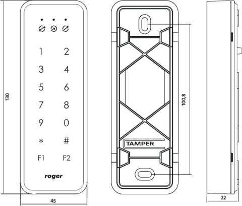 Czytnik zbliżeniowy ROGER PRT84MF-BK
