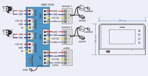 MONITOR WIDEODOMOFONU COMMAX CDV-70UM WHITE