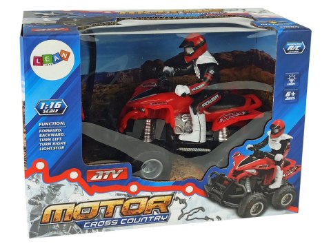 Quad Zdalnie Sterowany Czerwony 1:16 Na Baterie