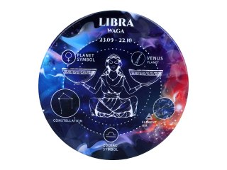 Kpl. 4 podkładek ceramicznych, okrągłe - Znaki zodiaku, Waga (CARMANI)