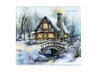 Kpl. 5 podkładka ceramicznych, kwadratowych - Zimowa idylla (CARMANI)