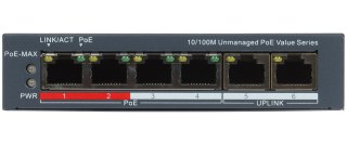SWITCH POE DS-3E0106P-E/M(B) 4-PORTOWY Hikvision