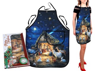 Fartuszek kuchenny - inspirowany malarstwem van Gogha, Boże Narodzenie (CARMANI)