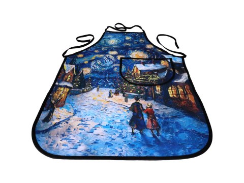 Fartuszek kuchenny - inspirowany malarstwem van Gogha, Świąteczna noc pod gwiazdami (CARMANI)