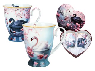 Kpl. 2 kubków w sercu - Łabędzie (CAMANI)