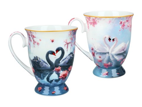 Kpl. 2 kubków w sercu - Łabędzie (CAMANI)