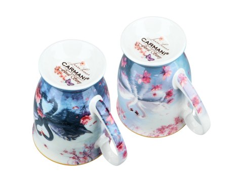 Kpl. 2 kubków w sercu - Łabędzie (CAMANI)