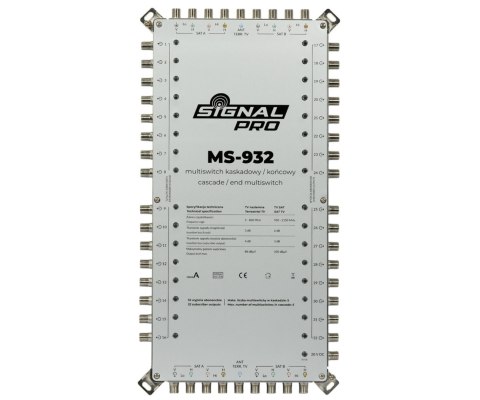 MULTISWITCH PRZELOTOWY MS-932 9 WEJŚĆ / 32 WYJŚCIA Pro SIGNAL
