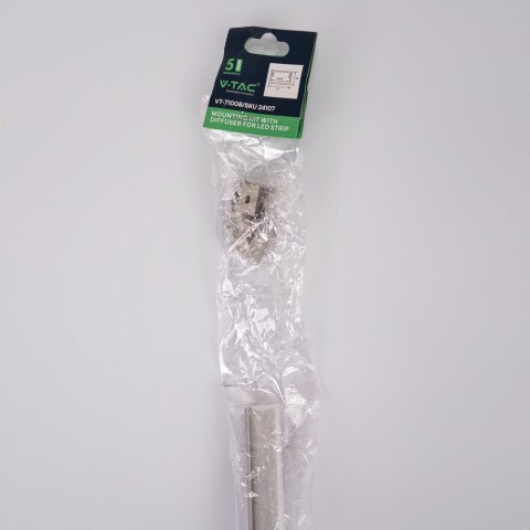 Profil aluminiowy anodowany V-TAC 2mb klosz mleczny 2000x17x10mm VT-71008 5 lata gwarancji