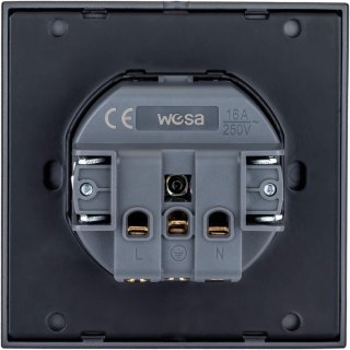 Gniazdo pojedyncze z uziemieniem szare WESA - CC TR 13X