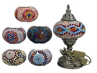 Lampa stołowa - klosz pojedynczy, wielokolorowy