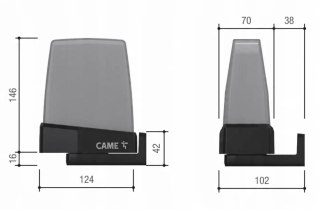 Lampa ostrzegawcza CAME KRX1FXSY 24/230V żółta (806LA-0030)