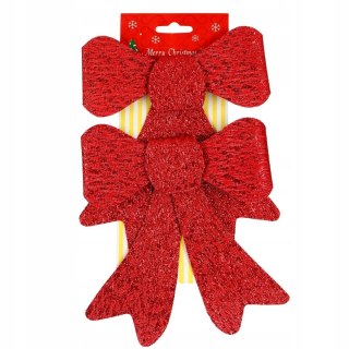 Kokardy na choinkę dekoracja stroik ozdobne zawieszki duże zestaw 2 szt