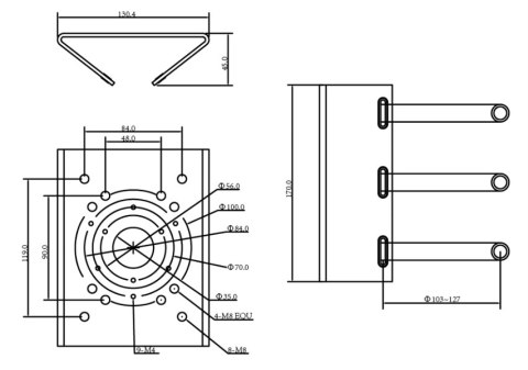 Uchwyt adapter słupowy MT-P150V2