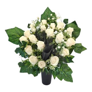 Bukiet flakon stroik na cmentarz kompozycja kwiatowa na grób