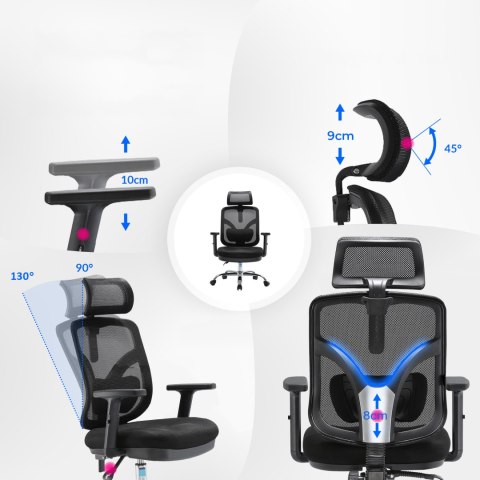 Fotel ergonomiczny ANGEL biurowy obrotowy jOkasta Czerwona