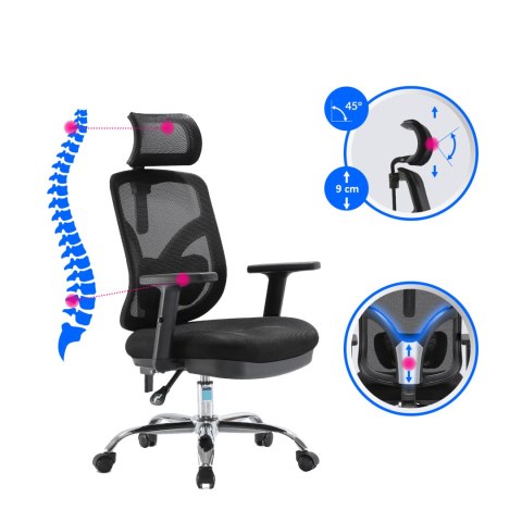 Fotel ergonomiczny ANGEL biurowy obrotowy jOkasta Niebieska