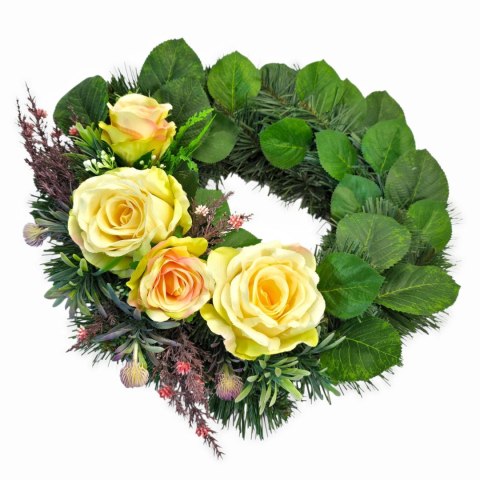 Okrągły stroik wianek wiązanka na cmentarz dekoracja pod znicz