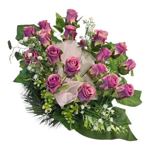 Stroik na cmentarz grób pomnik miska z obciążeniem róże