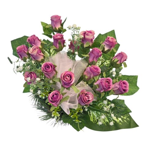 Stroik na cmentarz grób pomnik miska z obciążeniem róże