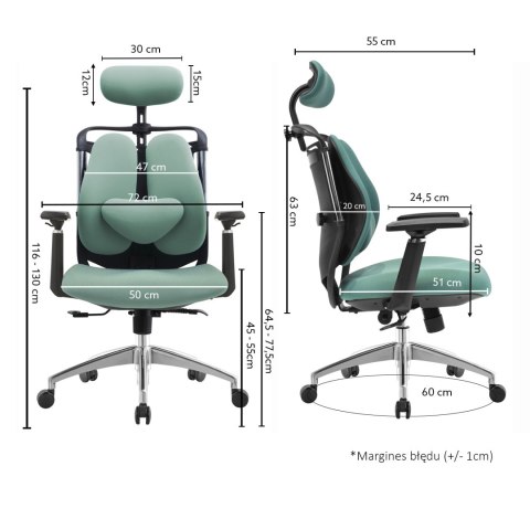 Fotel biurowy ergonomiczny ANGEL Stelio Czarny