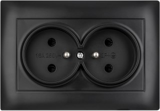 Gniazdo podwójne z uziemieniem VCX WESA LC 16 Czarny