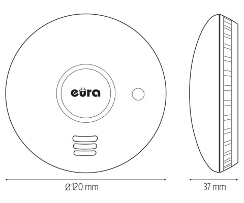 BEZPRZEWODOWA CZUJKA DYMU I CIEPŁA SD-72A2-TY Wi-Fi, Tuya Smart EURA