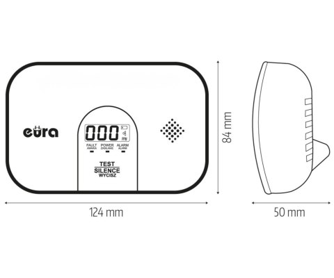 CZUJKA TLENKU WĘGLA (CZADU) Z TERMOMETREM CD-45A2/V2 EURA