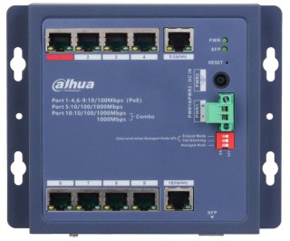 ZARZĄDZALNY SWITCH PRZEMYSŁOWY POE CHS4110-8ET-90-F 8-PORTOWY SFP DAHUA