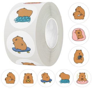 Naklejki Z Kapibarą Taśma Różnorodne Wzory 2,5cm 500szt