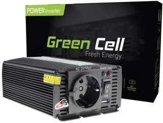 PRZETWORNICA NAPIĘCIA Green Cell 12V / 230V 500W/1000W MODYFIKOWANA SINUSOIDA