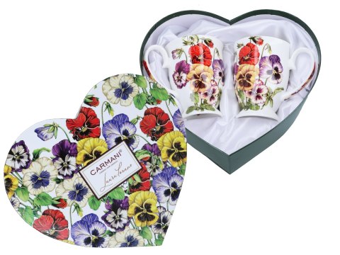 Kpl. 2 kubków w sercu - L. Lozano, Bratki (CARMANI)