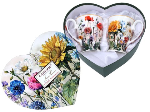 Kpl. 2 kubków w sercu - L. Lozano, Kwiaty polne (CARMANI)