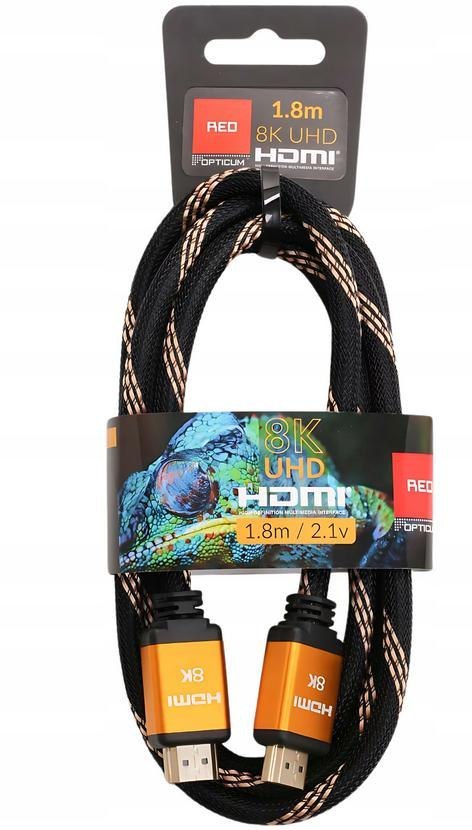 Opticum RED HDMI CABLE / KABEL HDMI 1.8m 8K UHD