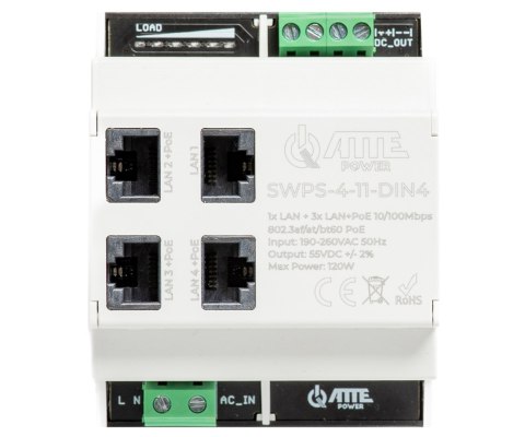 Switch POE SWPS-4-11-DIN4 4-PORTOWY ATTE