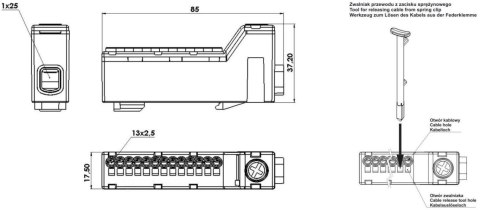 PAWBOL Listwa zaciskowa bezgwintowa LZB E.4136C czarna