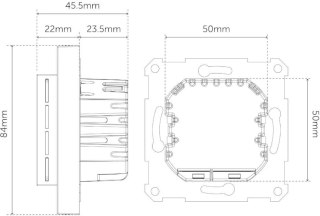 Termostat Heatit Z-TRM6 Black Matt Z-Wave Thermostat 3600W 16A 868,4 Mhz
