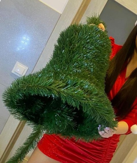 DZWON ŚWIĄTECZNY XXL Z IGLIWIA BAZA Z ZIELONYCH GAŁĄZEK WISZĄCY