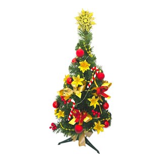 GOTOWA CHOINKA UBRANA ŚWIĄTECZNA DO DOMU BIURA + ŚWIATEŁKA 70cm