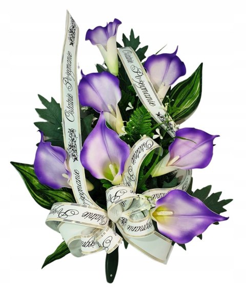 WIĄZANKA NA POGRZEB KWIATY OSTATNIE POŻEGNANIE NAPIS NA SZARFIE