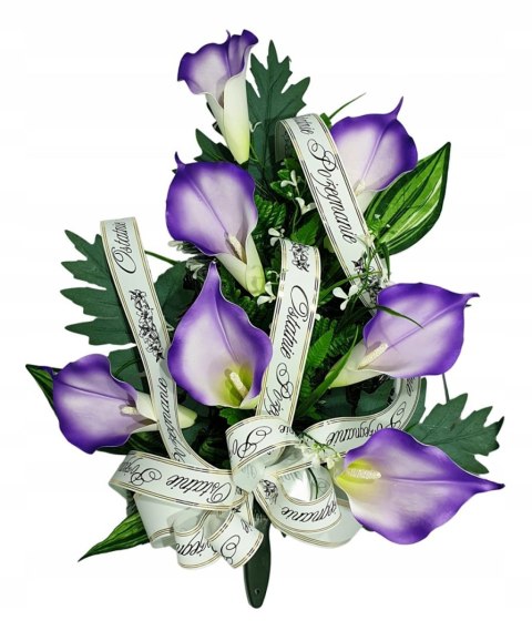 WIĄZANKA NA POGRZEB KWIATY OSTATNIE POŻEGNANIE NAPIS NA SZARFIE