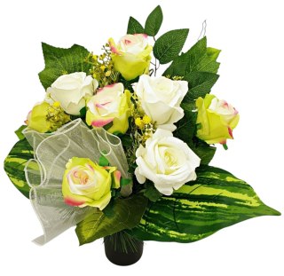 BUKIET RÓŻE DO WAZONU SZTUCZNE KWIATY NA CMENTARZ