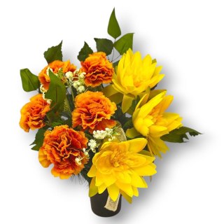 BUKIET WKŁAD DO WAZONU KWIATY NA CMENTARZ WZÓR JESIENNY