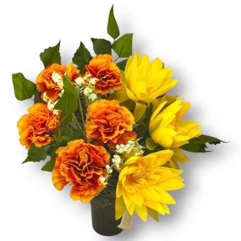 BUKIET WKŁAD DO WAZONU KWIATY NA CMENTARZ WZÓR JESIENNY