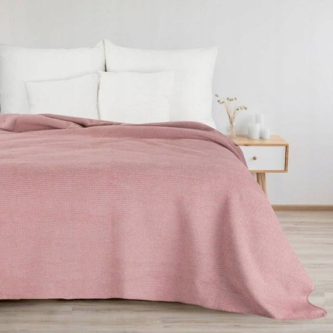 CIEPŁY Koc AMBER bawełna 200 cm x 220 cm odcienie różowego