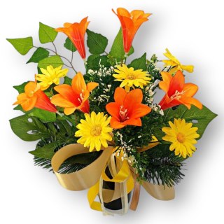 KWIATY NA CMENTARZ BUKIET DO WAZONU SZTUCZNE KWIATY