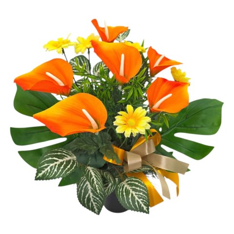 KWIATY NA CMENTARZ BUKIET DO WAZONU SZTUCZNE KWIATY