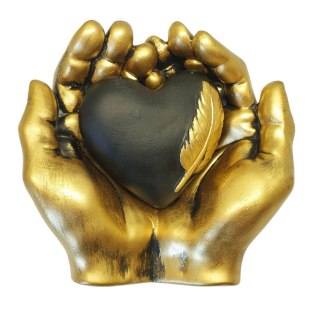 SERCE NA DŁONIACH FIGURKA GIPSOWA