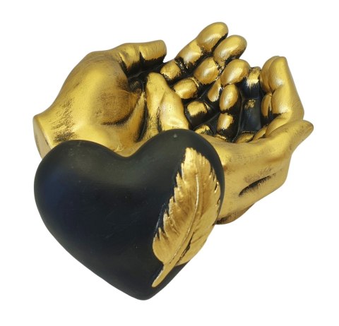 SERCE NA DŁONIACH FIGURKA GIPSOWA